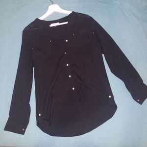 Black CK Long-sleeve blouse
